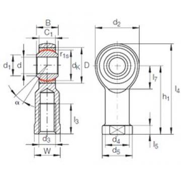 22 mm x 42 mm x 28 mm  INA GIKFR 22 PW подшипники скольжения