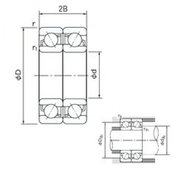 140 mm x 250 mm x 42 mm  NACHI 7228BDF радиально-упорные шарикоподшипники #1 image