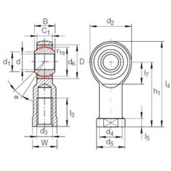 22 mm x 42 mm x 28 mm  INA GIKFR 22 PW подшипники скольжения #1 image