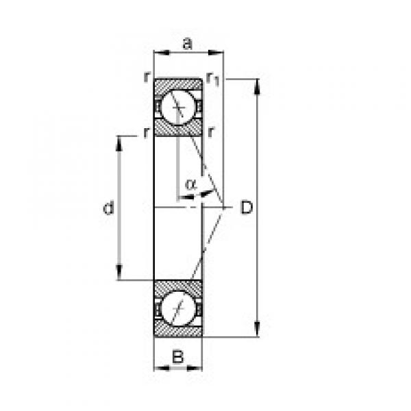 100 mm x 150 mm x 24 mm  FAG B7020-E-T-P4S радиально-упорные шарикоподшипники #1 image